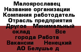 Малоярославец › Название организации ­ Компания-работодатель › Отрасль предприятия ­ Другое › Минимальный оклад ­ 28 500 - Все города Работа » Вакансии   . Ненецкий АО,Белушье д.